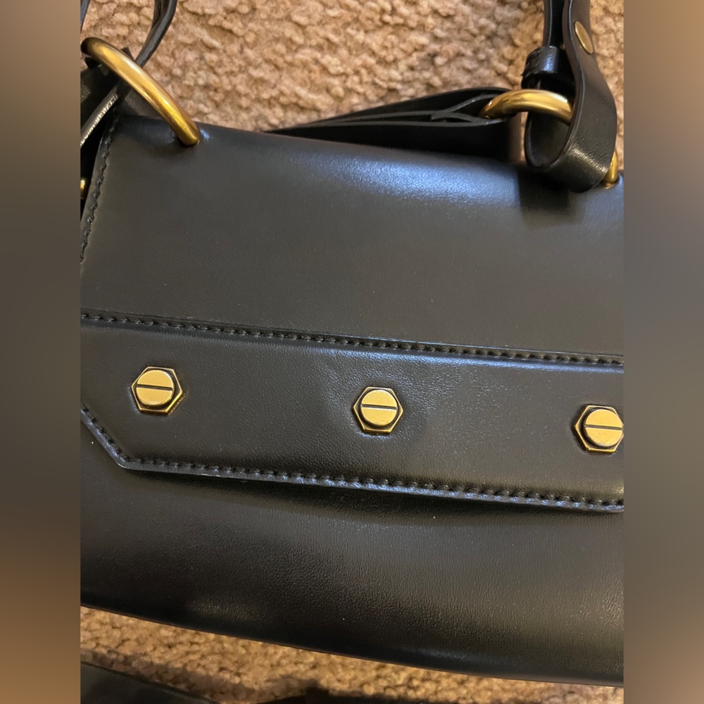 Charles & Keith Black Crossbody Bag Gold Hardware Vegan Leather Singapore Mini